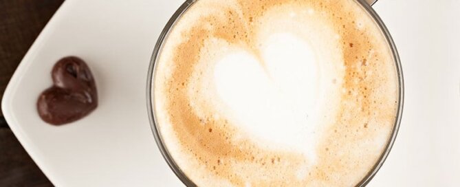 Coffee Cup with Heart Chocolate