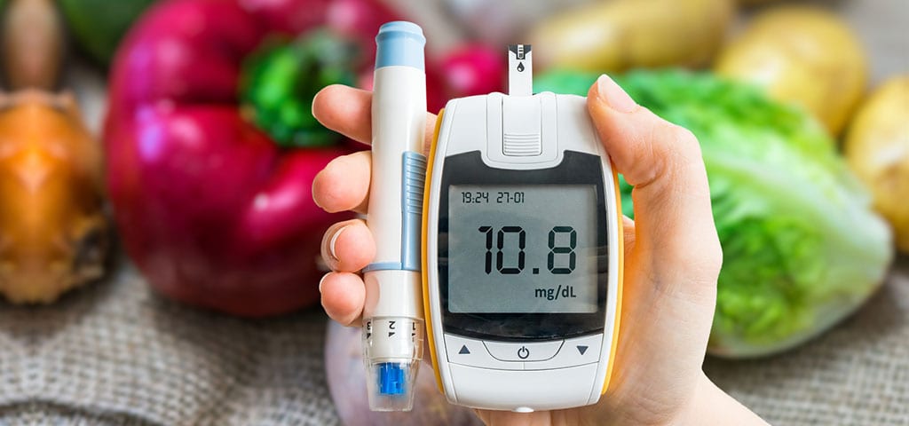 Glucose Meter with Vegetables
