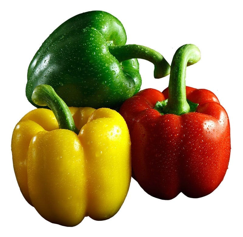Green, Yellow and Red Bell Peppers