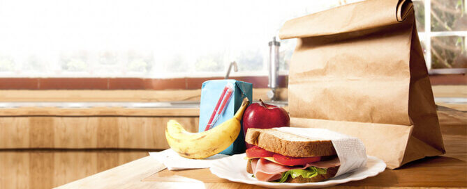 School Lunch on Countertop