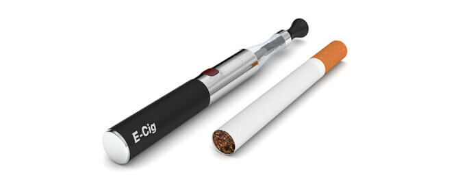 E-Cigs Next to Cigarette