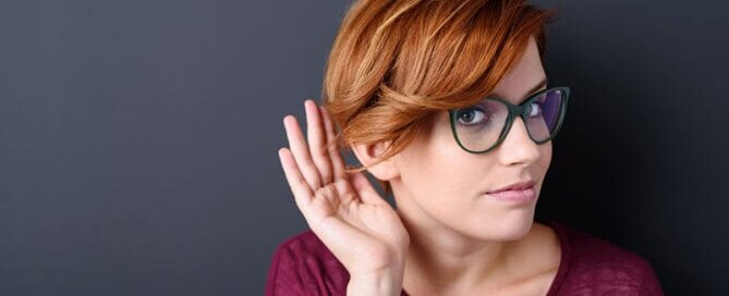 Girl suffering from hearing loss