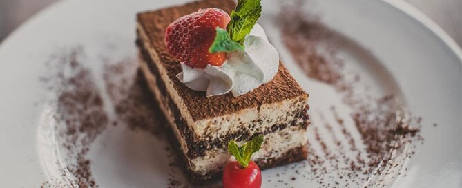 Chocolate Pudding Cake with Fruit