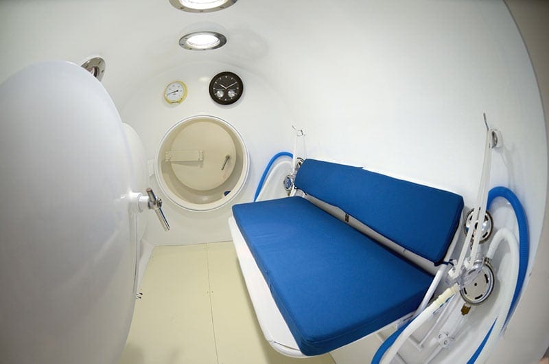 Inside of a Hyperbaric Oxygen Therapy Chamber