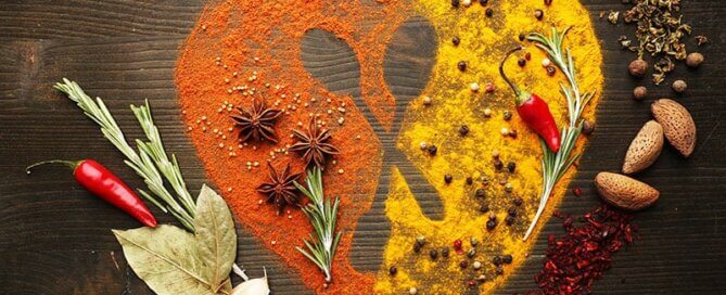 Heart made of spices