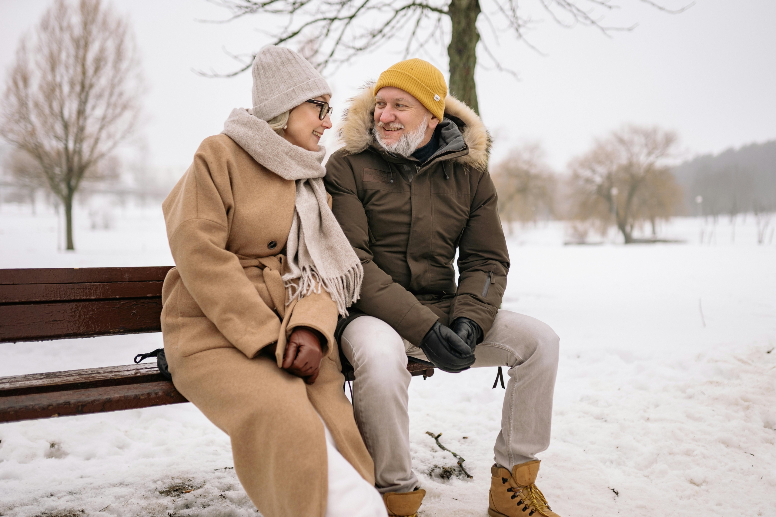 Couple sitting outdoors