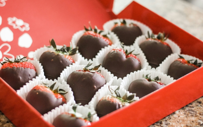 Dark chocolate-dipped strawberries