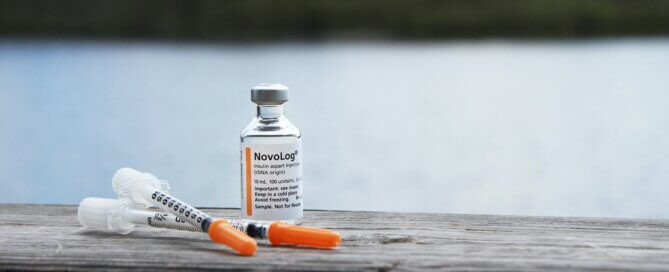 Syringes and insulin bottle