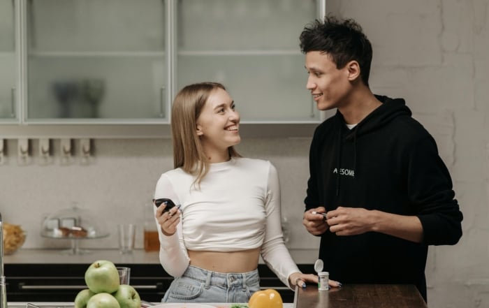 Teenagers with diabetes supplies