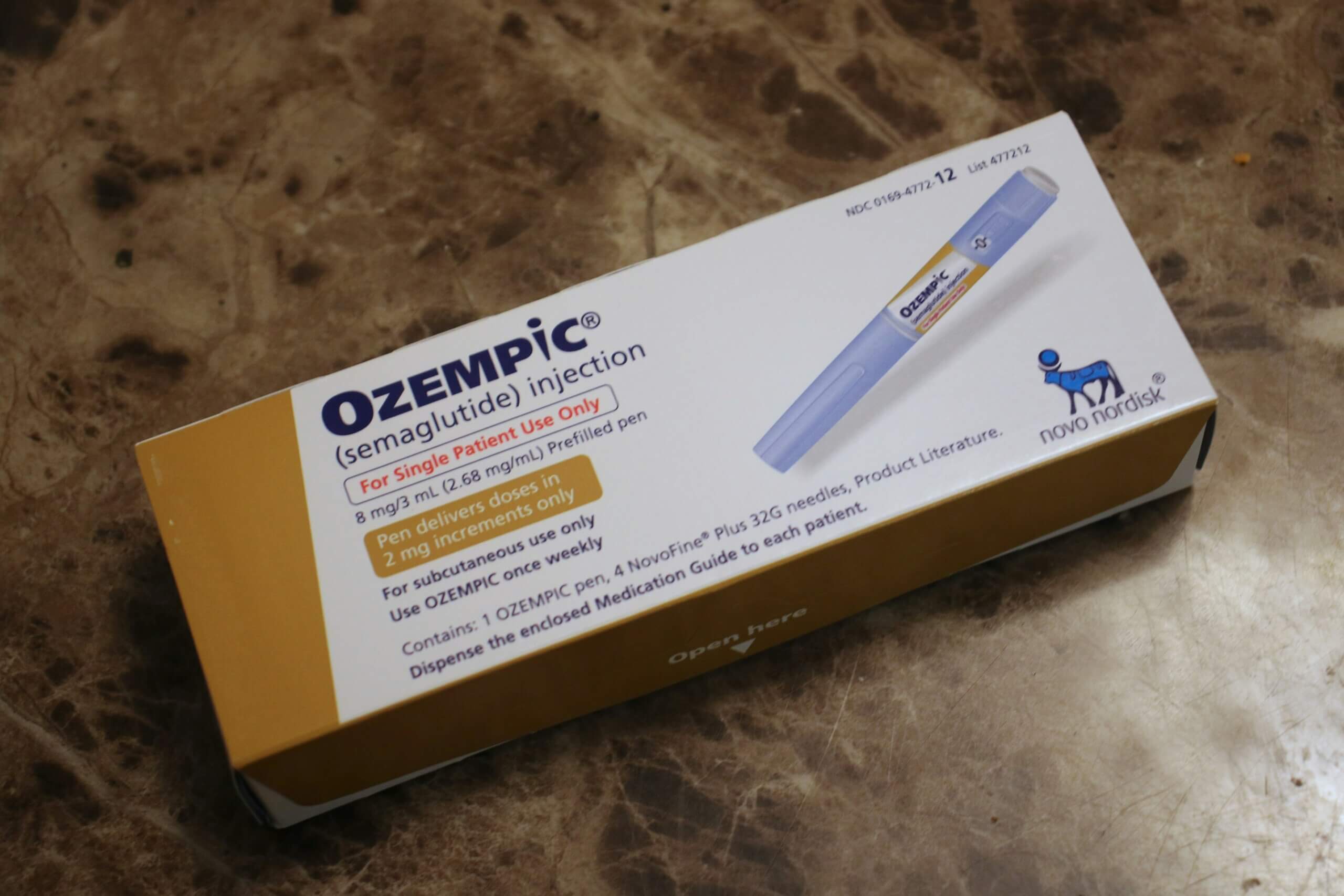 A box that contains an Ozempic pen