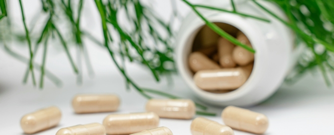 Supplements and a bottle