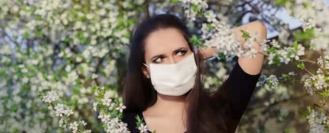 Woman Wearing Facemask to Prevent COVID-19