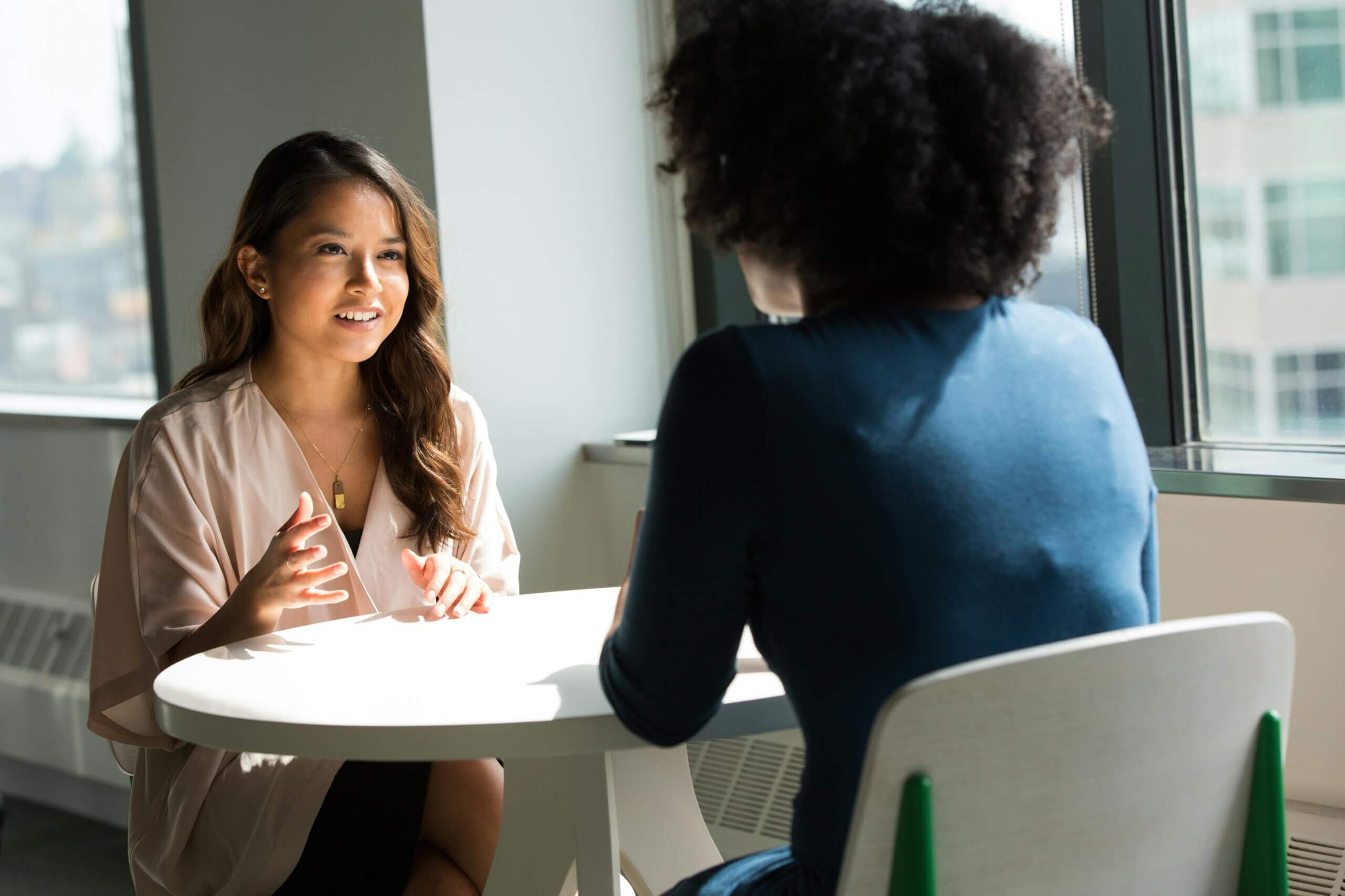 Two women having a conversation