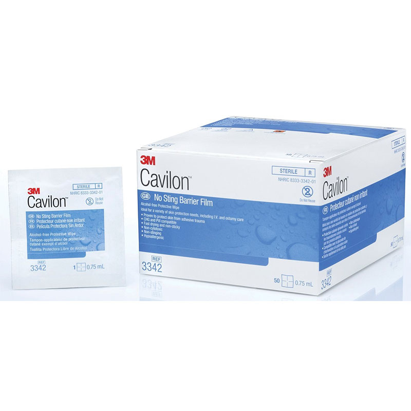 3M Cavilon No Sting Barrier Film .75ml Wipes Alcohol Free Box of 50