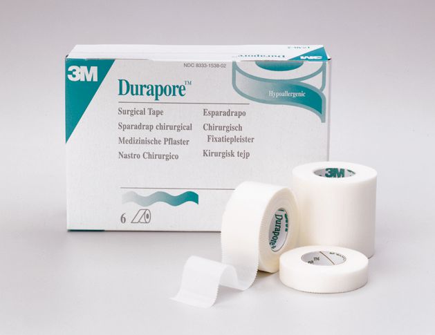 3M Durapore Cloth Surgical Tape, 2in x 10yd, White - Case of 12