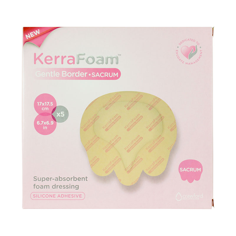 3M KerraFoam Gentle Border Small Sacral Absorbent Dressing Box of 5