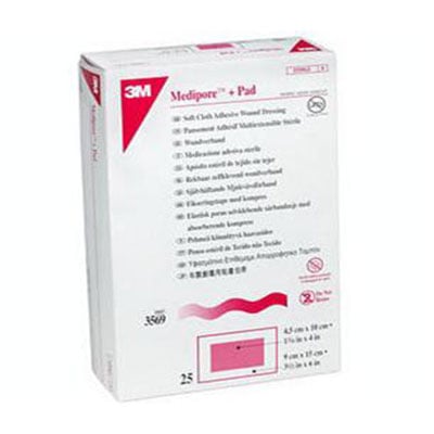3M Medipore Adhesive Wound Dressing 2.38in x 4in - Box of 50