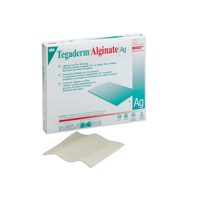 3M Tegaderm Alginate Ag Silver Dressing 4x5 inch Box of 10 ADW Diabetes