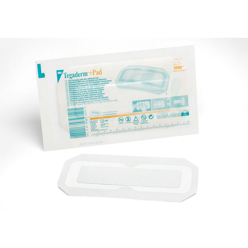 3M Tegaderm Film Dressing with Non-Adherent Pad 3.5x8 inch Box of 25