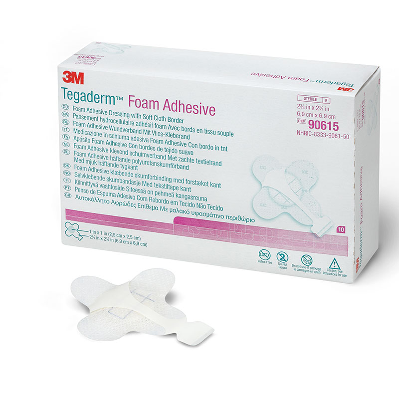 3M Tegaderm High Performance Foam Dressing 2.75x2.75 inch Wrap Box of 10