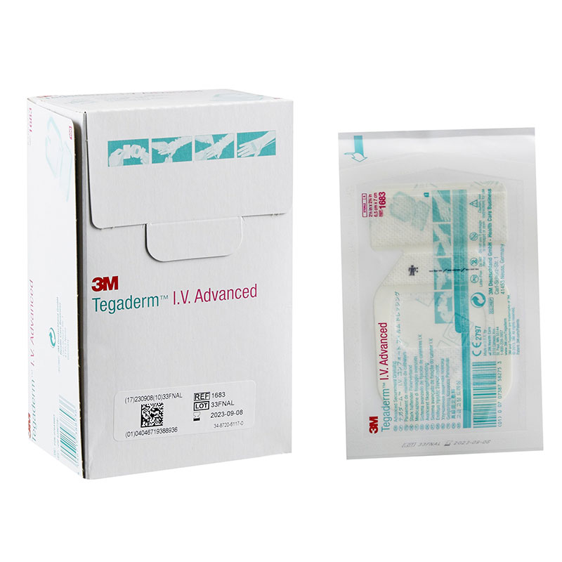 3M Tegaderm IV Transparent Adhesive Advance Securement Dressing 2.5x2.75 inch Box of 100