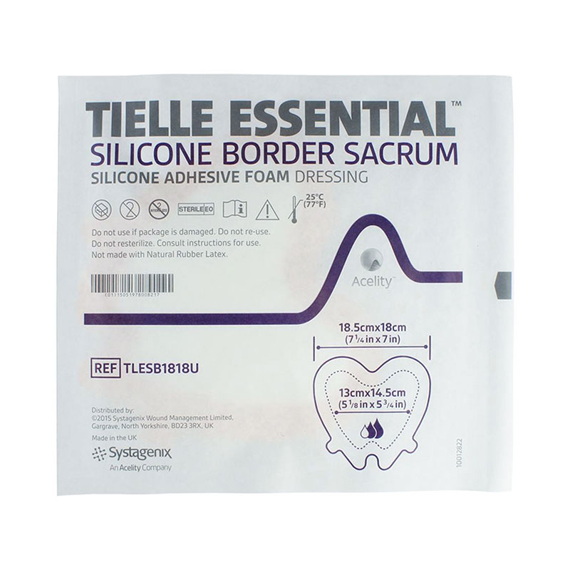 3M Tielle Essential Silicone Border Sacrum Foam Dressing 7.25x7 inch