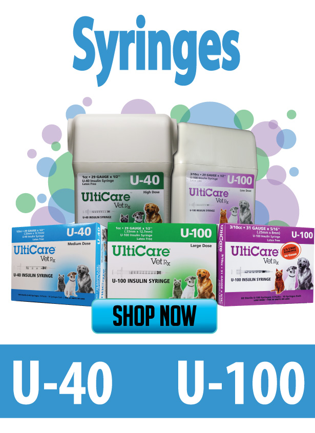 Ulticare Pet U-40 and U-100 Syringes