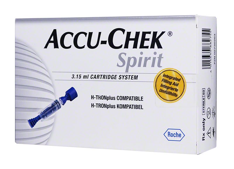 Disetronic Accu-Chek Spirit 3.15mL Plastic Cartridge System, Box of 5