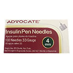 Advocate Pen Needles 33G, 4mm 100ct - Case of 6 thumbnail