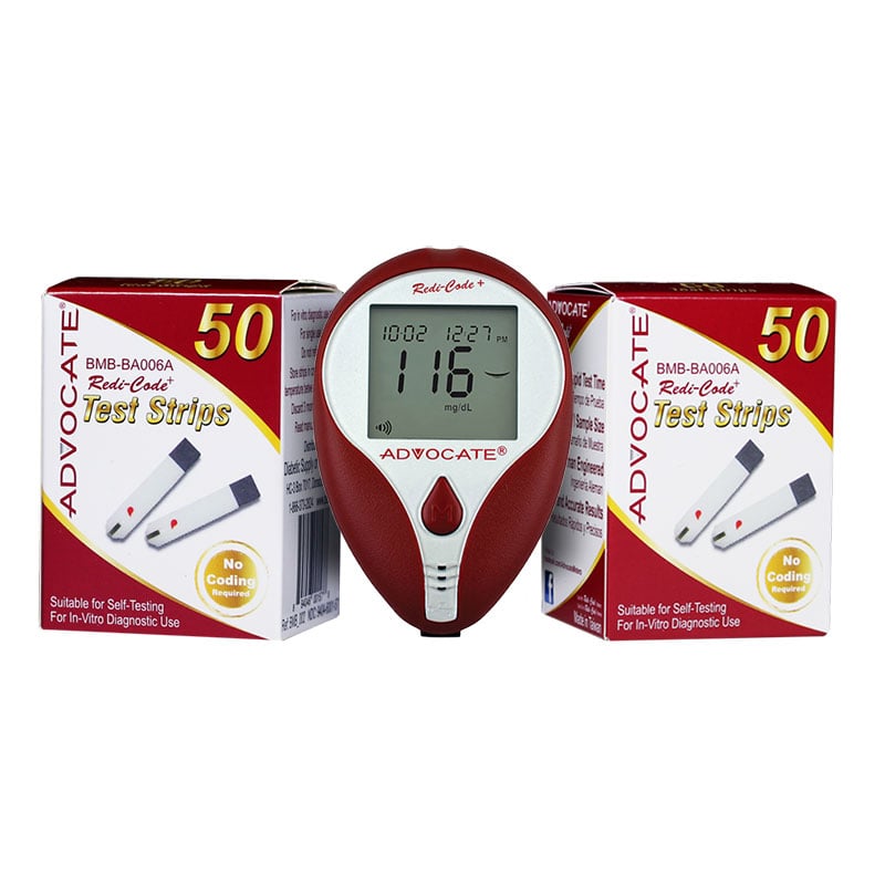 Advocate Redi-Code Plus Glucose Meter w/ 100 Test Strips