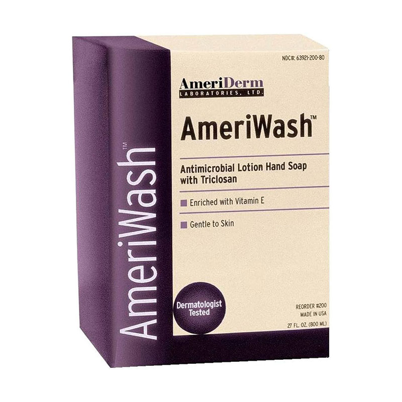 AmeriDerm AmeriWash Antimicrobial Lotion Soap with PCMX 800ml