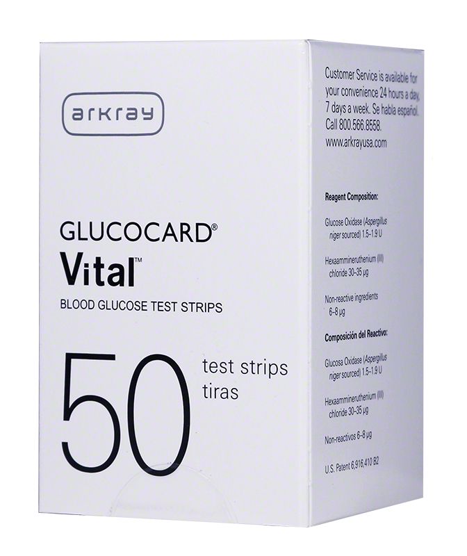 Arkray GlucoCard Vital Sensor Blood Glucose Test Strips 50 Count