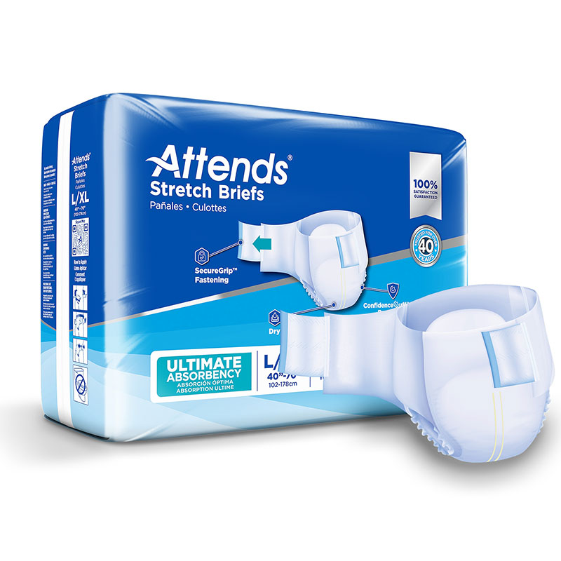 Attends DermaDry Stretch Large/XLarge 50-68 inch Package of 24