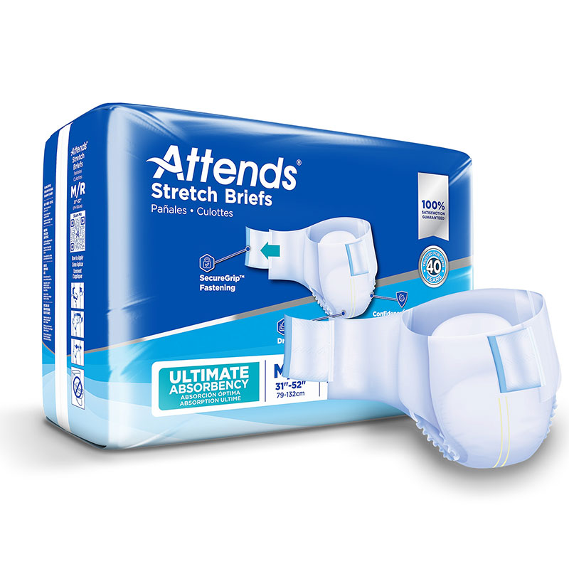 Attends DermaDry Stretch Medium/Regular 32-54 inch Case of 96