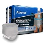 Attends Discreet Underwear for Men Small/Medium 28-40 inch Package of 20 thumbnail