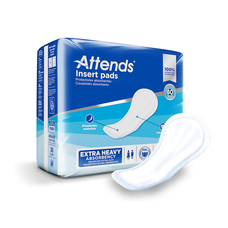Attends Moderate Absorbency Insert Pads 18.75 inch Bag of 36