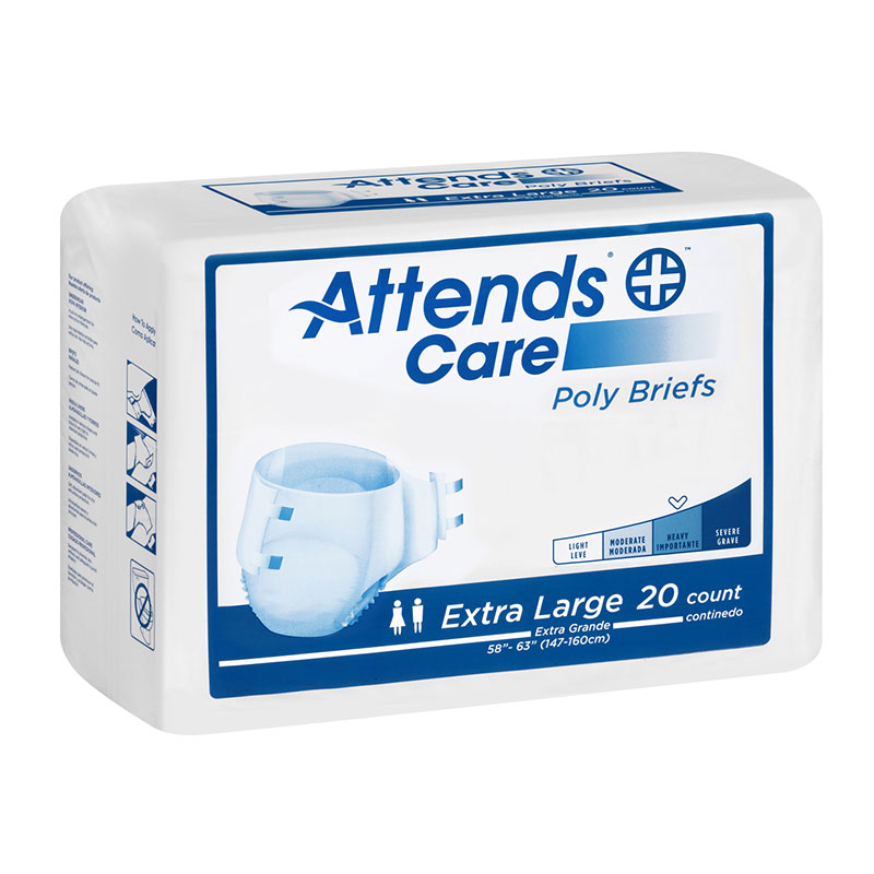 Attends Poly Briefs X-Large 58-63 Inch Bag of 20