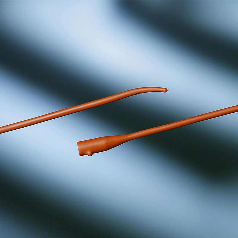 Bard Bardia Coude Red Rubber Urethral Catheter 12FR 16 inch Box of 100