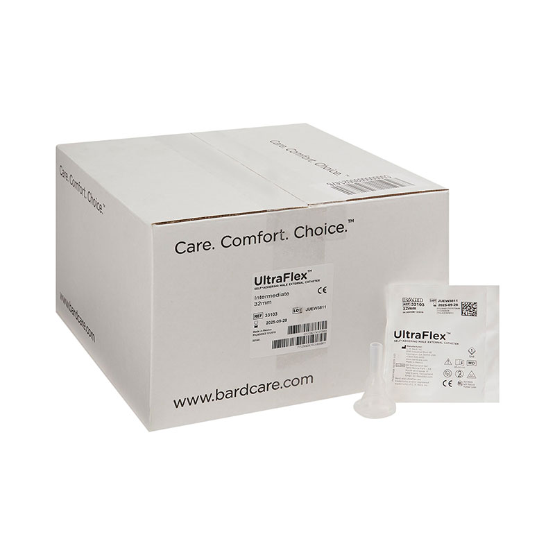 Bard UltraFlex Self-Adhering Male External Catheter Intermediate 32mm Box of 100