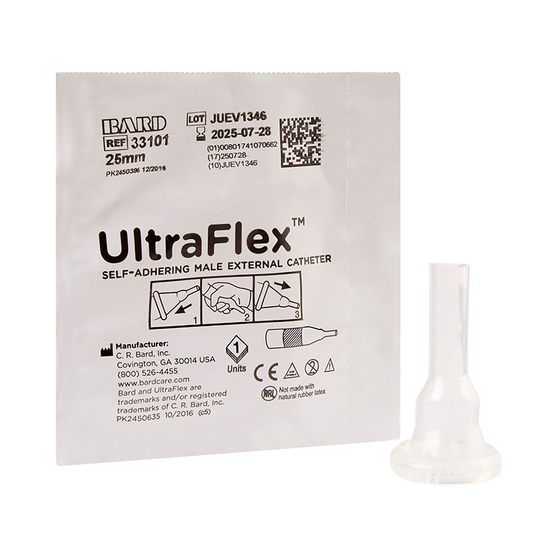 Bard UltraFlex Self-Adhering Male External Catheter Small 25mm Box of 100