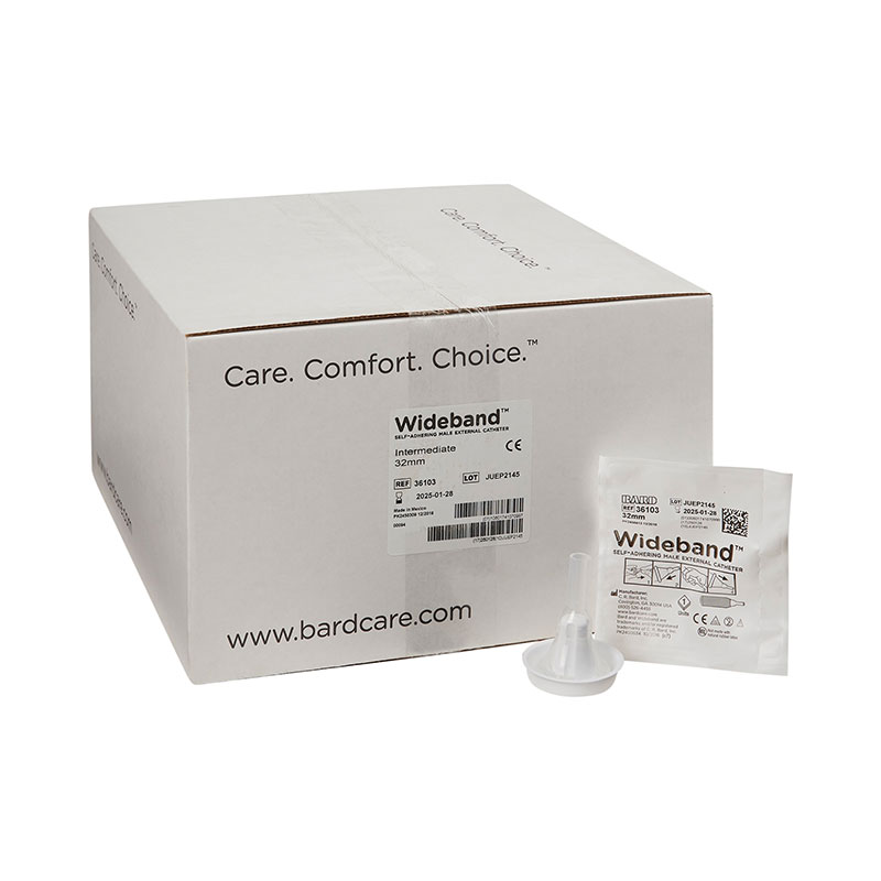 Bard WideBand Self-Adhering Male External Catheter Intermediate 32mm Box of 100