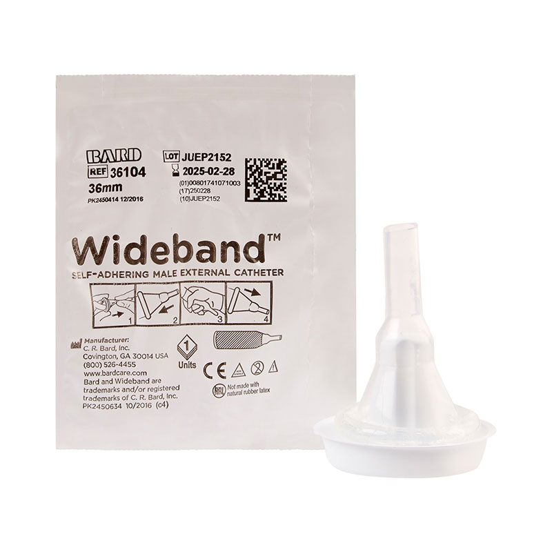 Bard WideBand Self-Adhering Male External Catheter Large 36mm Box of 100