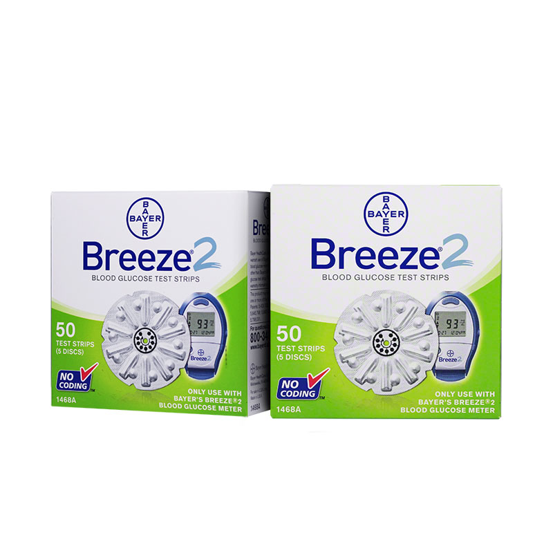 Breeze 2 Blood Glucose Test Strips - Box of 100 (10 discs)