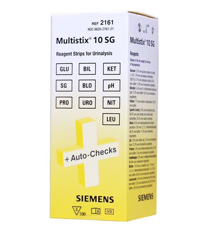 Siemens Multistix 10 SG Reagent Strips for Urinalysis Box of 100