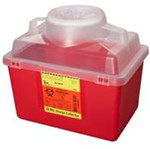 BD Nestable Sharps Container 8 Quarts Red with Clear Top Each