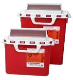 BD Patient Exam Room Sharps Collector 5.4 Quarts Red Box 12
