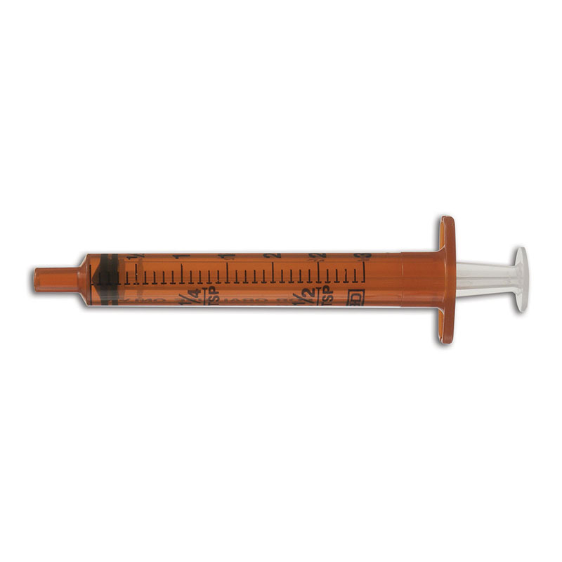 BD 5ml Oral Syringe With Tip Cap Amber 500/bx 305208 Case of 4