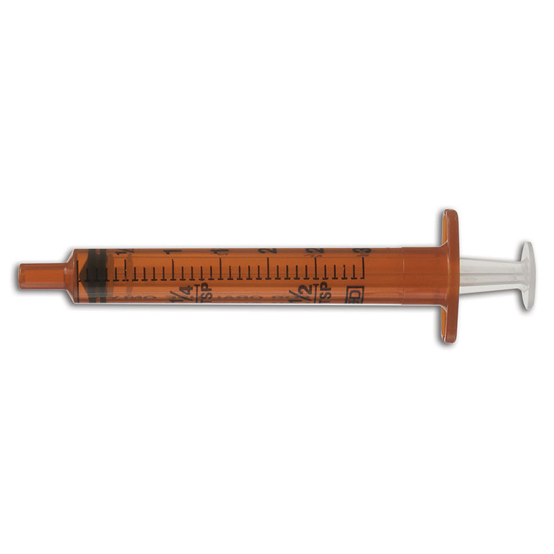 BD 5ml Oral Syringe With Tip Cap Amber 500/bx 305208