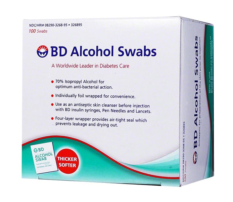 BD Alcohol Swabs - 12 Boxes of 100