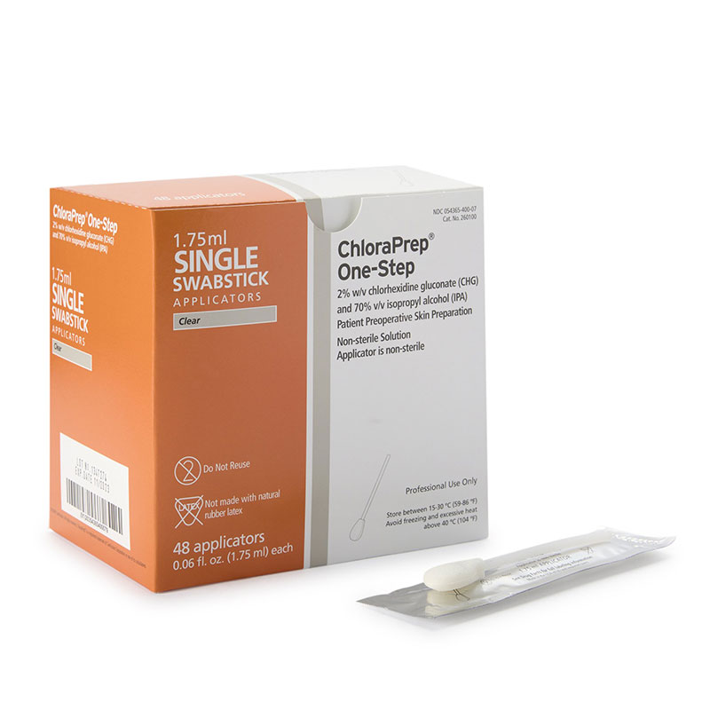 BD ChloraPrep Single Swabstick 1.75ml Box of 48